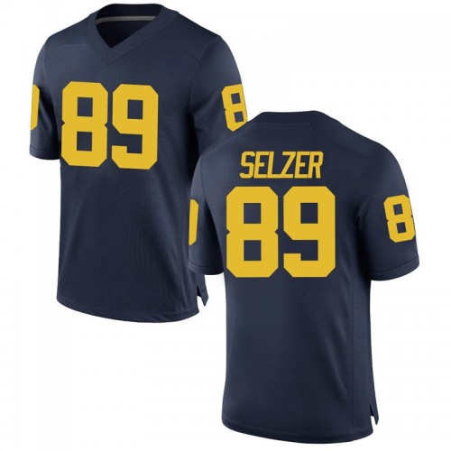 Carter Selzer Michigan Wolverines Men's NCAA #89 Navy Game Brand Jordan College Stitched Football Jersey WRG5654OW